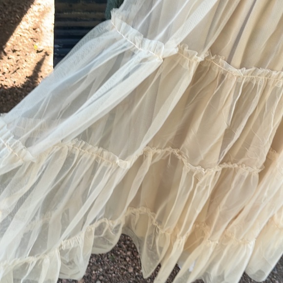 Ruffle Mesh Tiered Skirt in Champagne - Picture 14 of 17